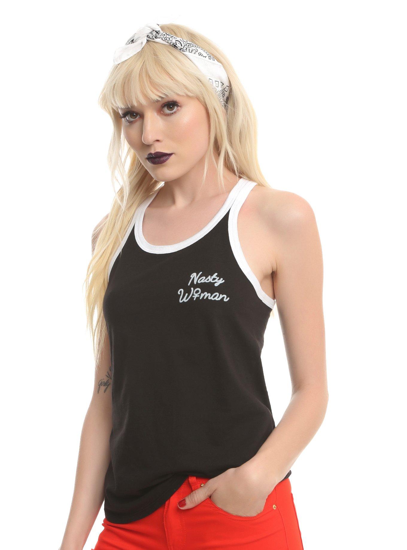 Nasty Woman Girls Tank Top, BLACK, hi-res