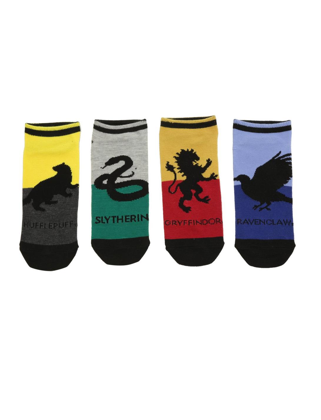 Harry Potter Hogwarts Houses No-Show Socks 4 Pair, , hi-res