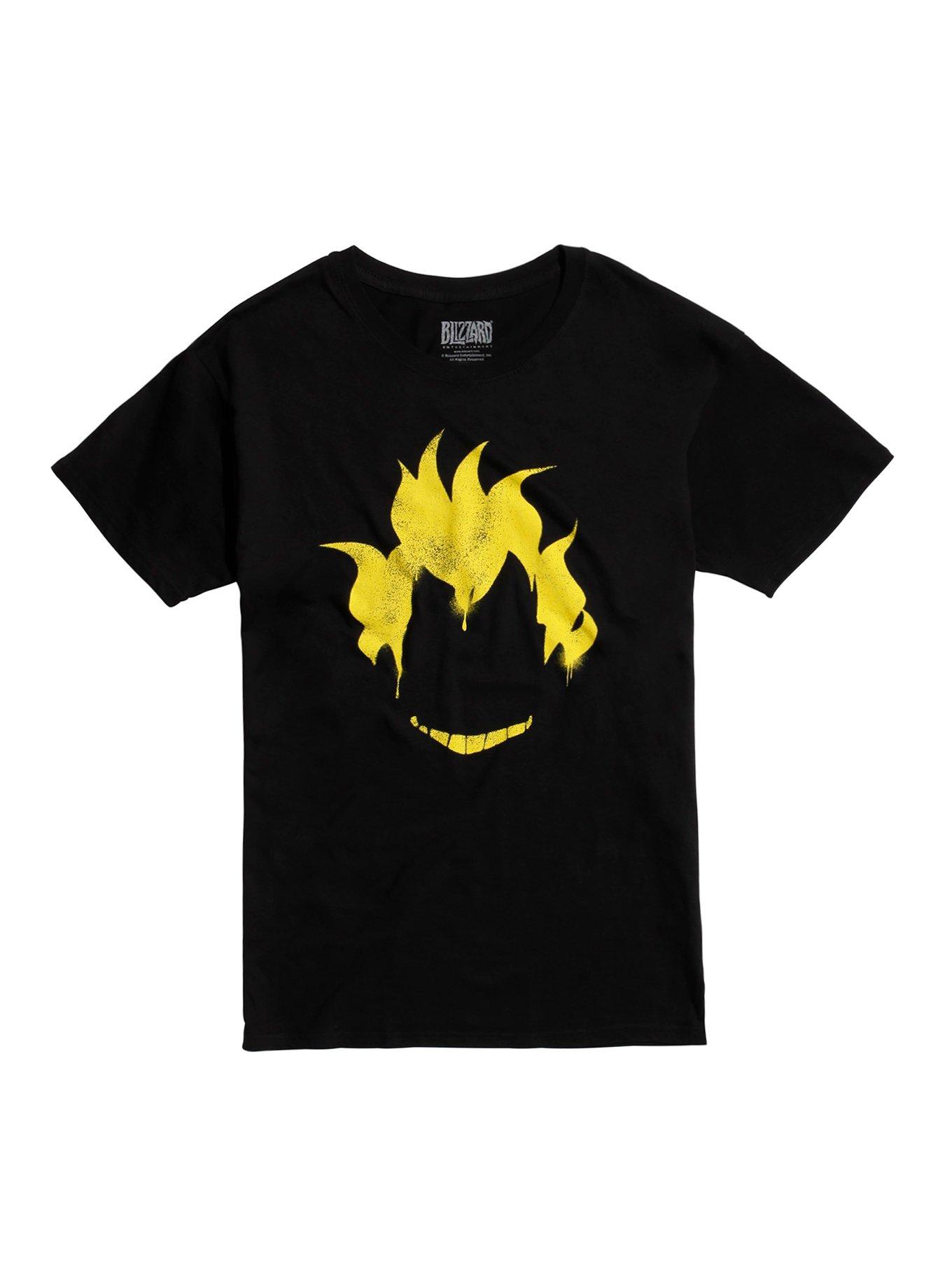 Overwatch Junkrat Spray Stencil T-Shirt, BLACK, hi-res