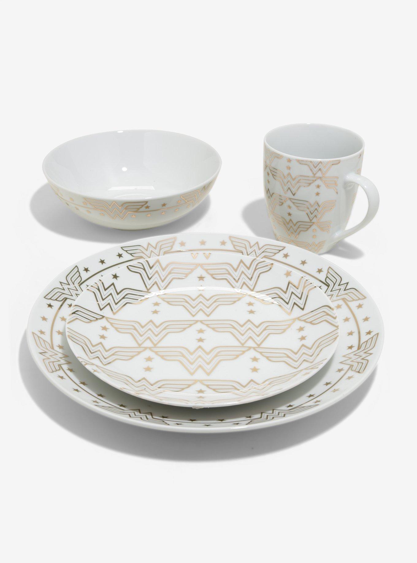 DC Comics Wonder Woman Logo Dinnerware Set - BoxLunch Exclusive, , hi-res