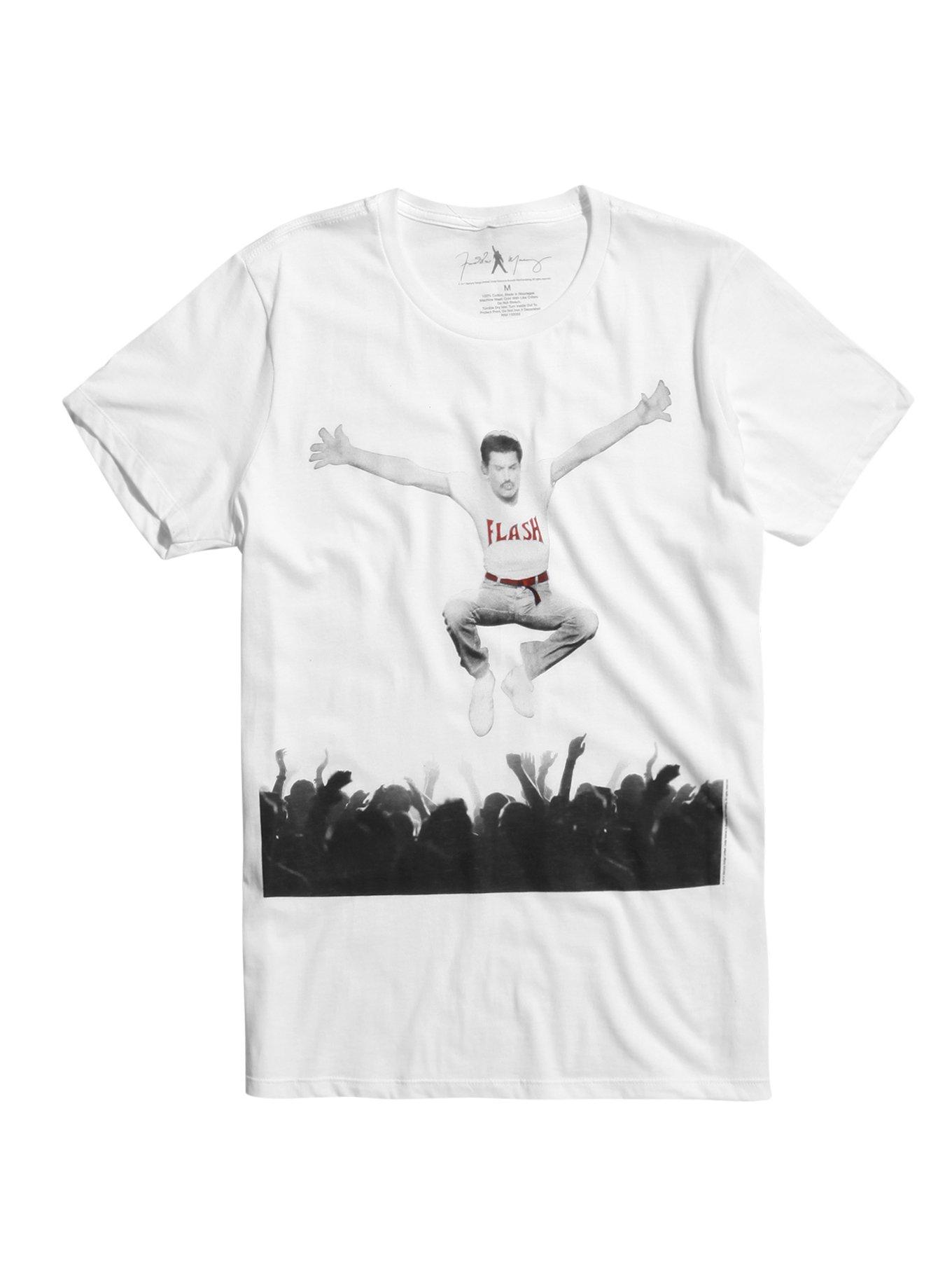Queen Freddie Mercury Crowd Jump T-Shirt, WHITE, hi-res
