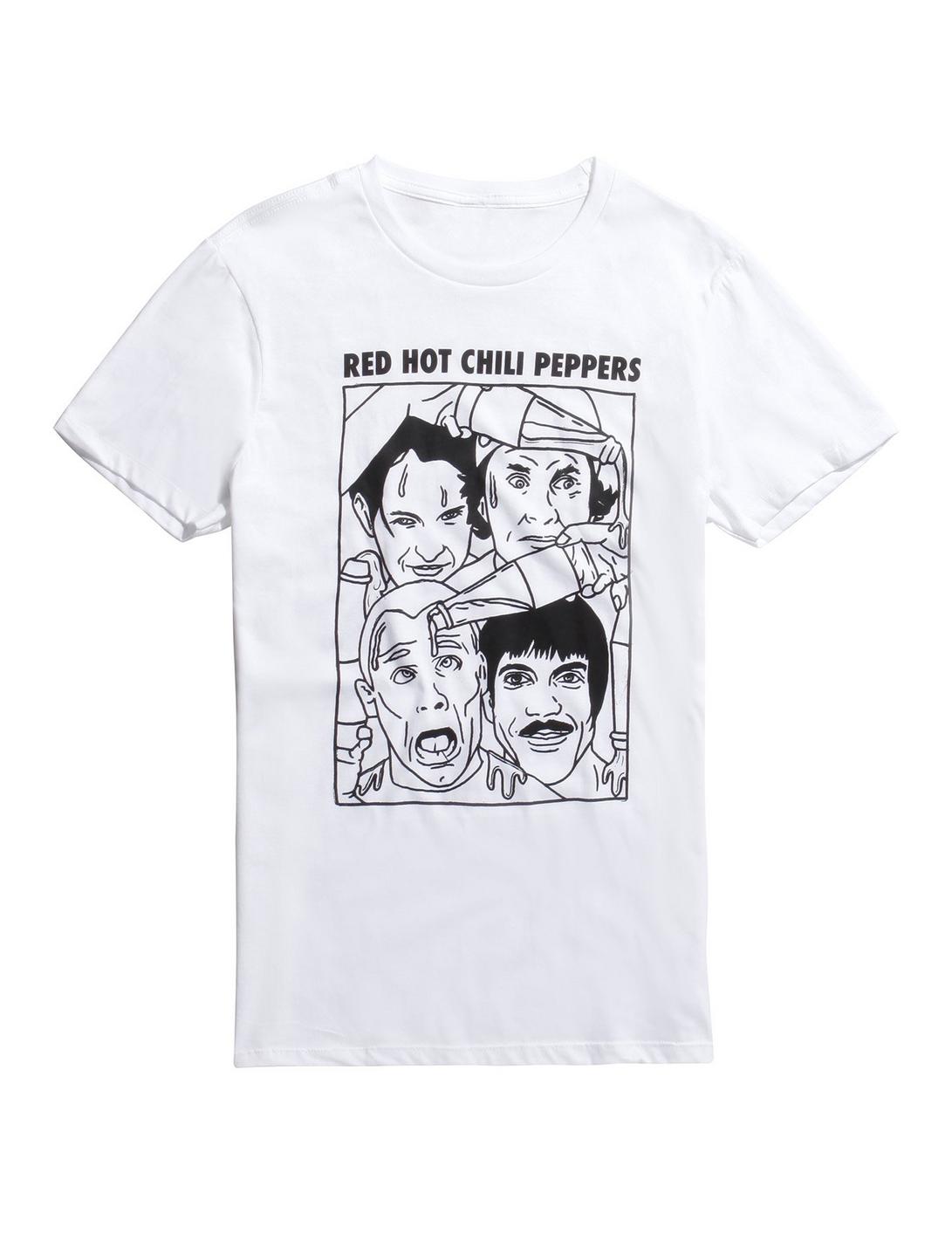 Red Hot Chili Peppers Line Drawing T-Shirt, WHITE, hi-res
