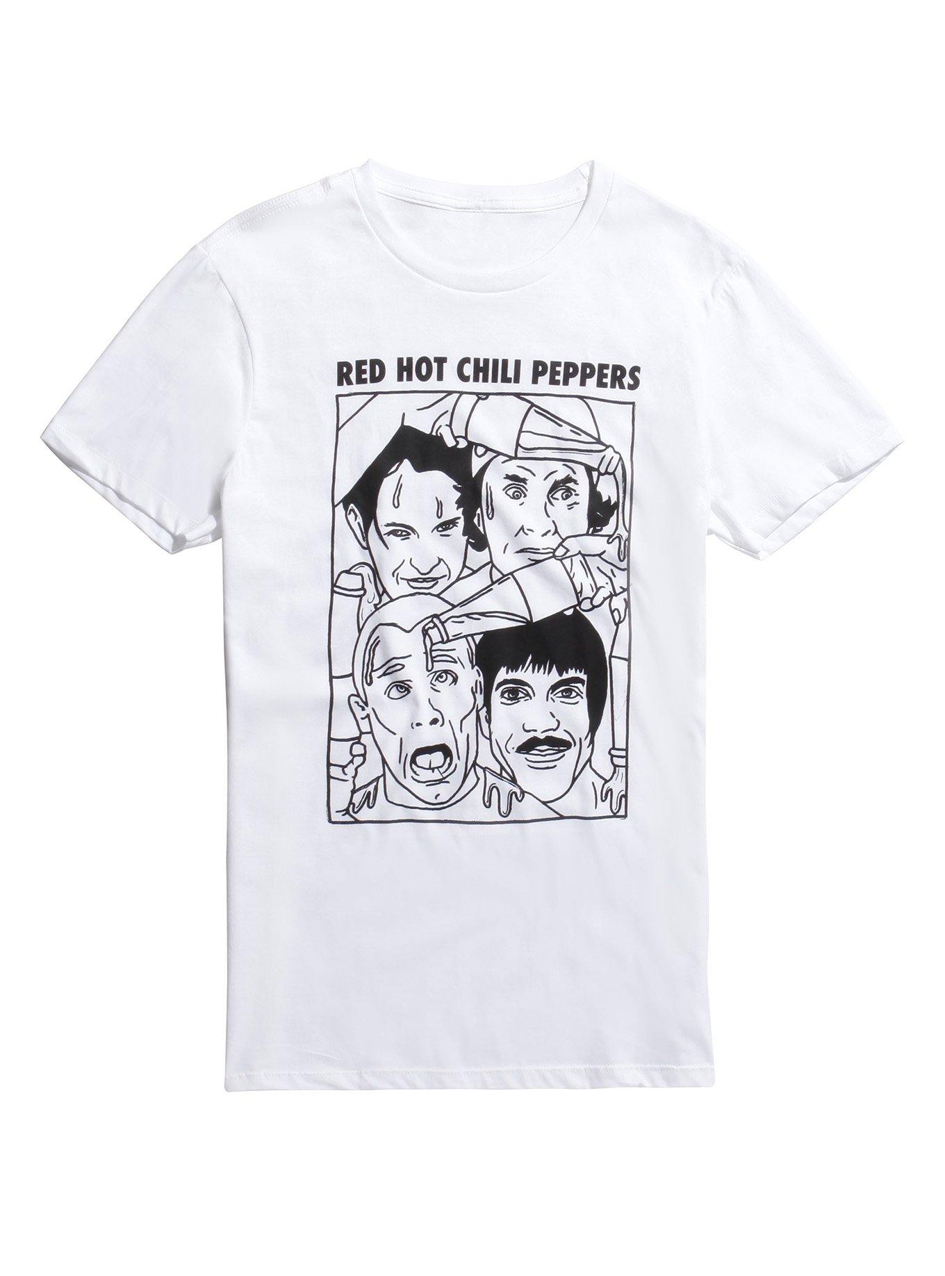 Red Hot Chili Peppers Line Drawing T-Shirt, WHITE, hi-res