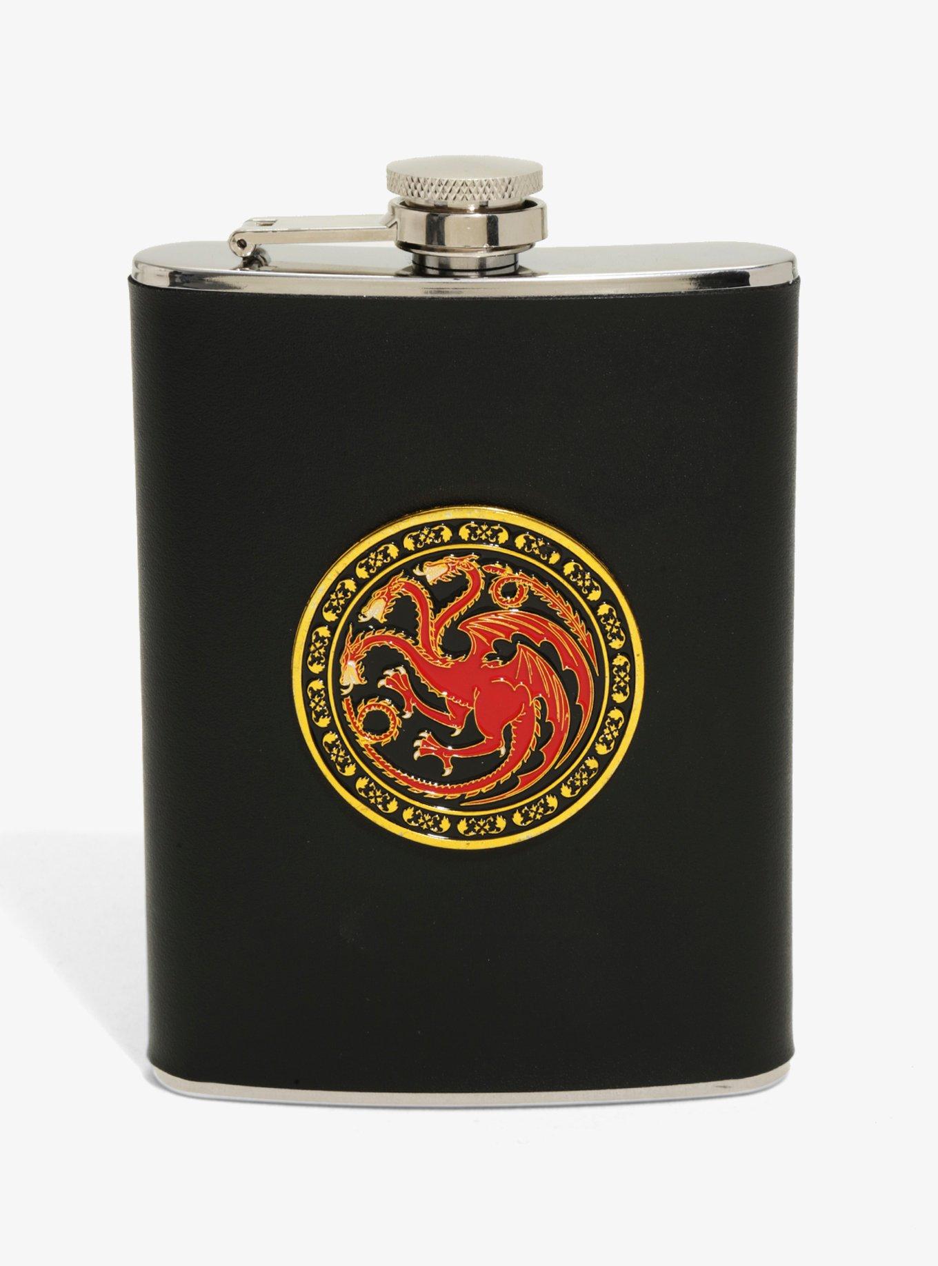 Game Of Thrones House Targaryen Leather Flask - BoxLunch Exclusive, , hi-res