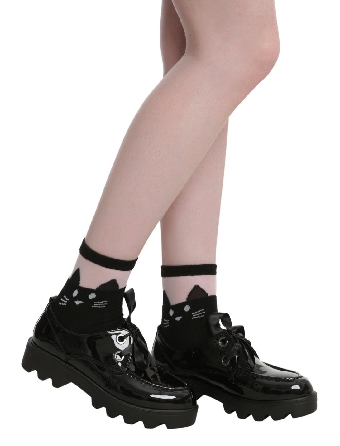 Black Cat Jelly Ankle Sock, , hi-res