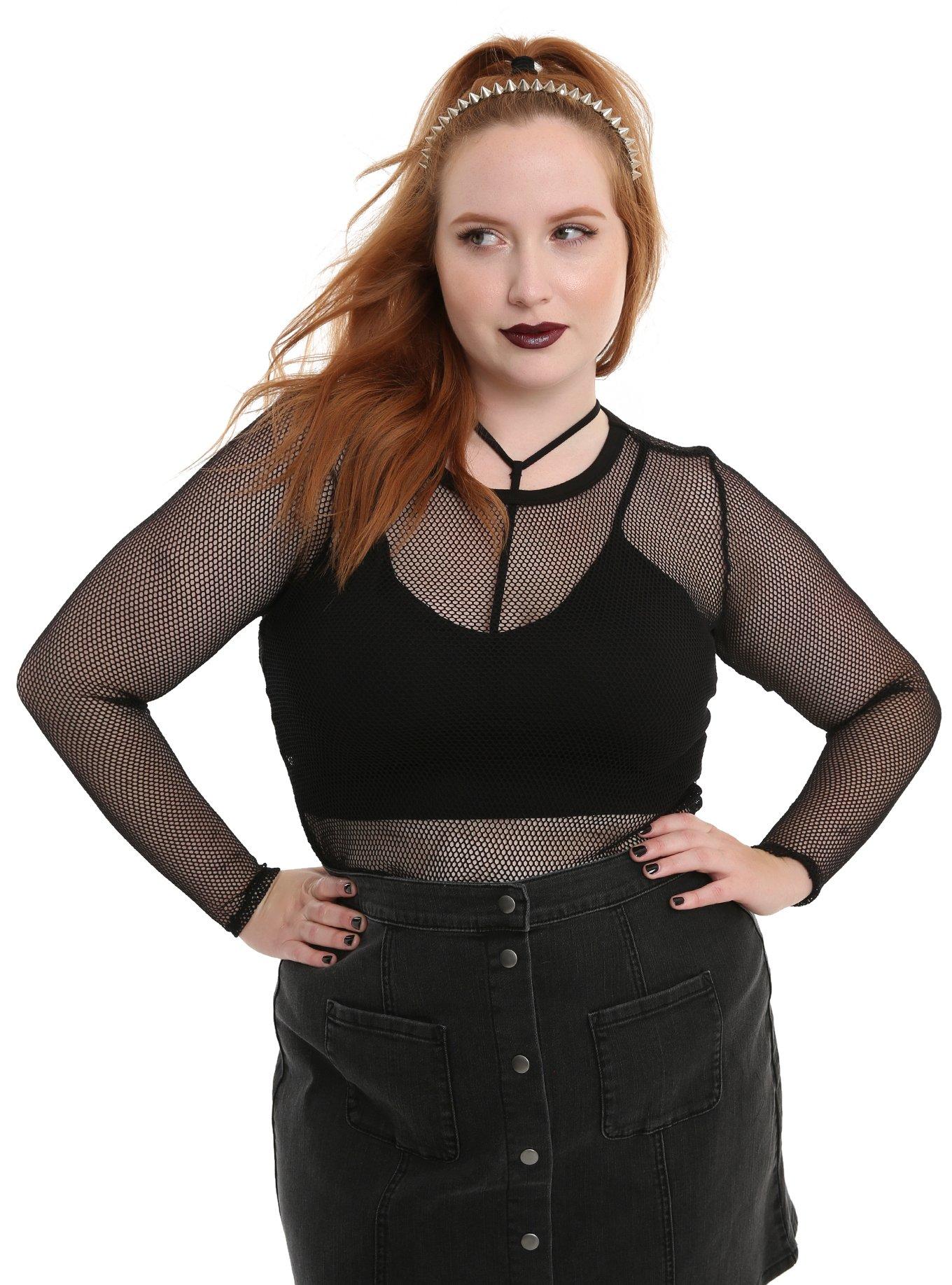 Plus Size Fishnet Top