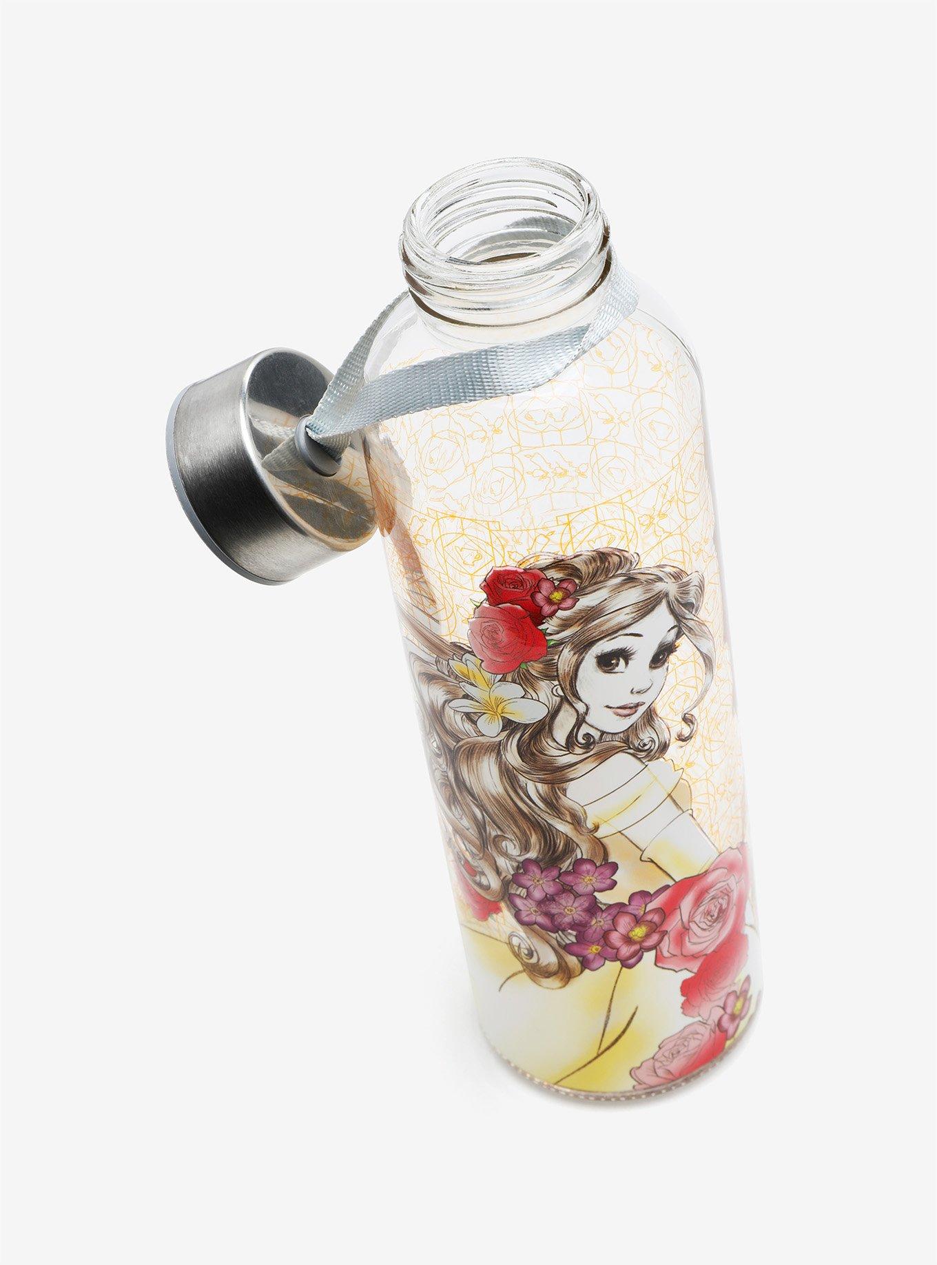 Disney Beauty And The Beast Belle Sketch Glass Water Bottle, , hi-res