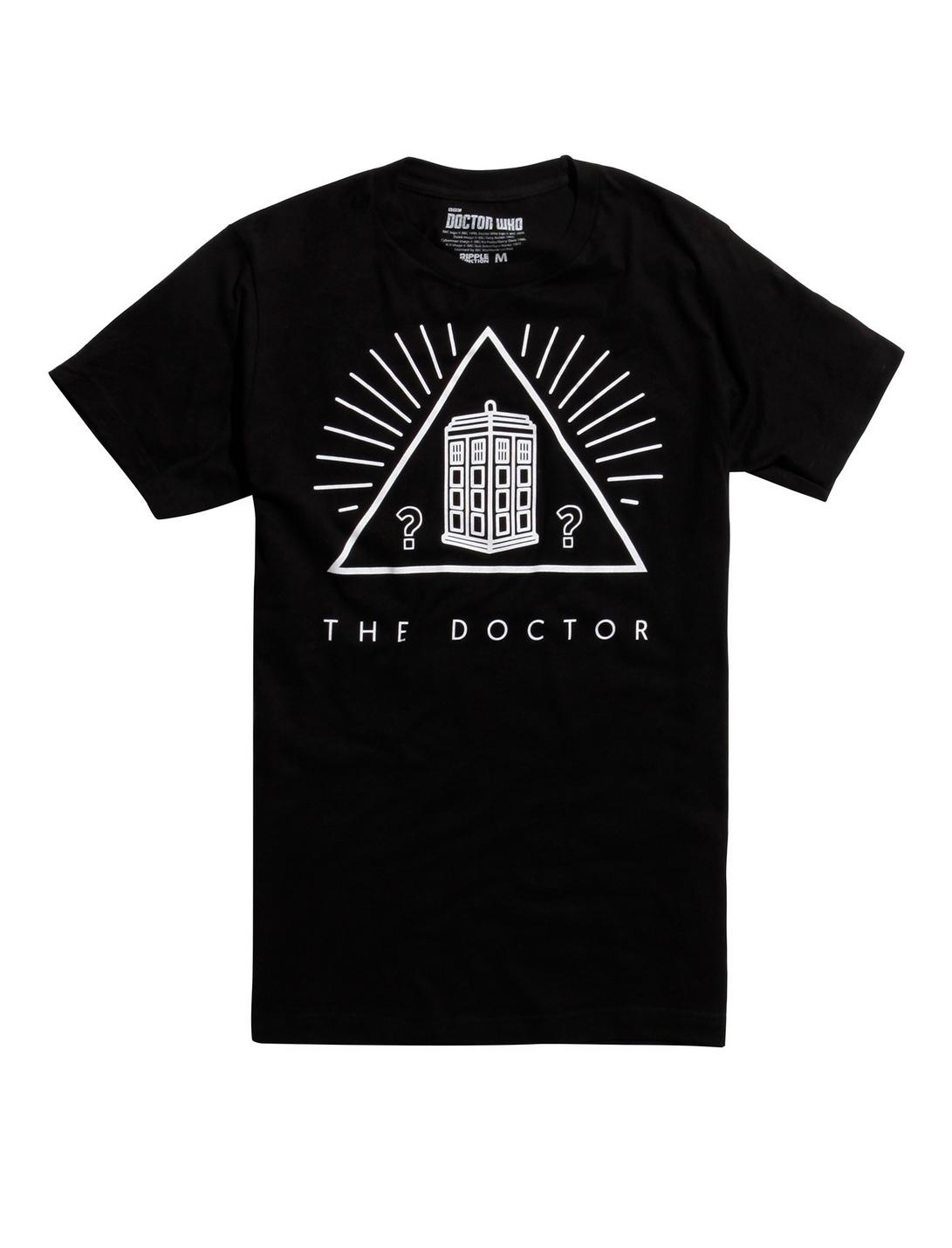 Doctor Who Pyramid TARDIS T-Shirt, BLACK, hi-res