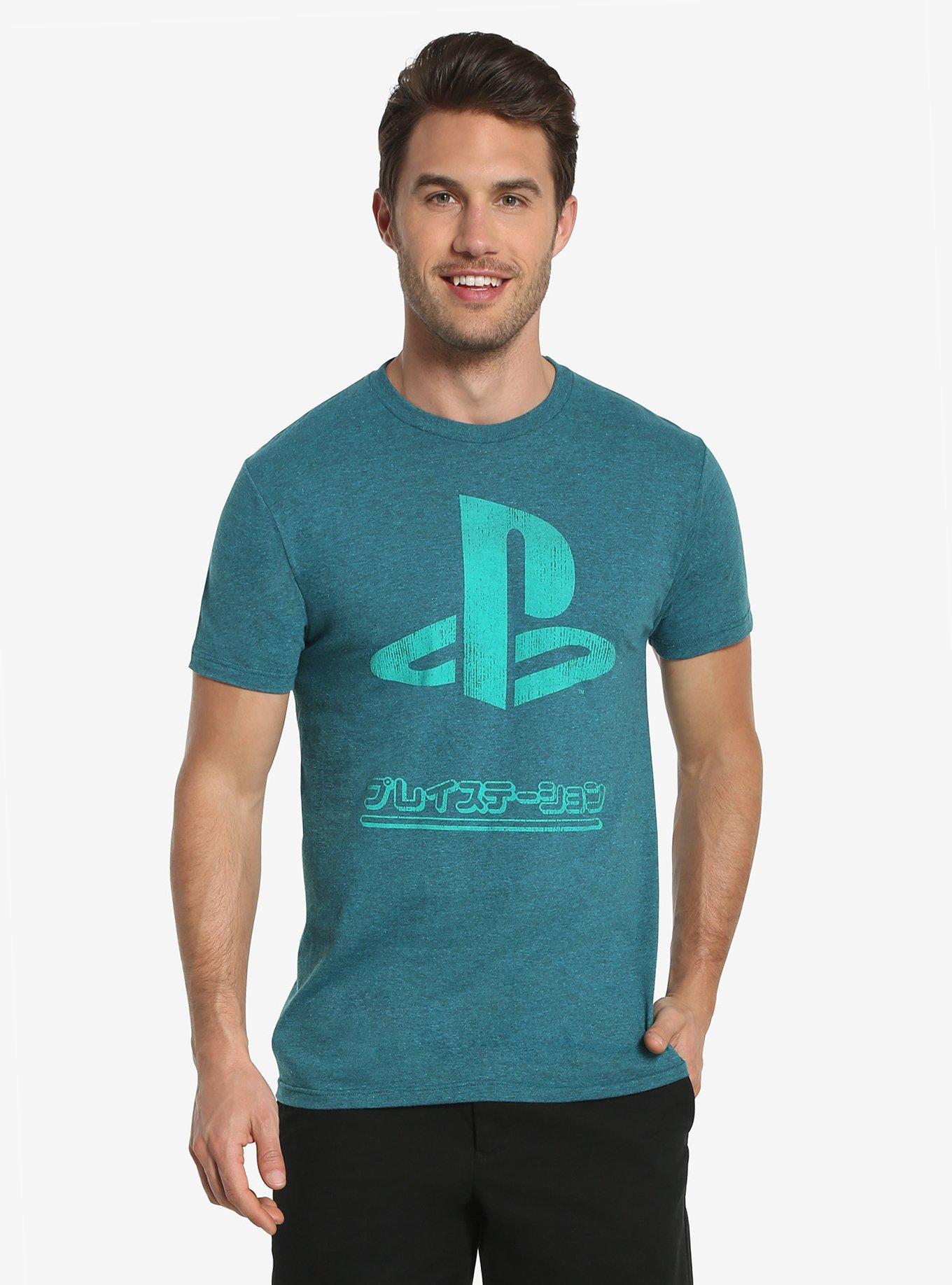 Playstation Vintage Kanji T-Shirt, TEAL, hi-res
