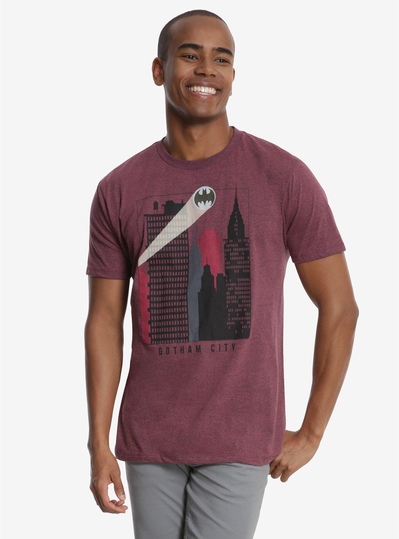 DC Comics Batman Gotham City T-Shirt, WINE, hi-res