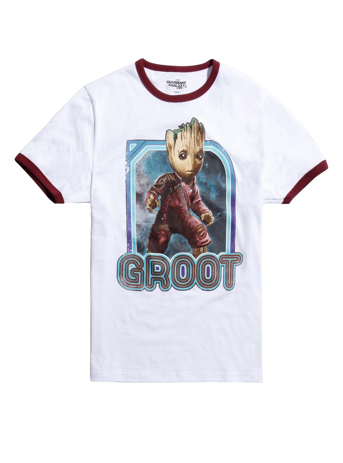 Marvel Guardians Of The Galaxy Vol. 2 Baby Groot Ringer T-Shirt, WHITE, hi-res