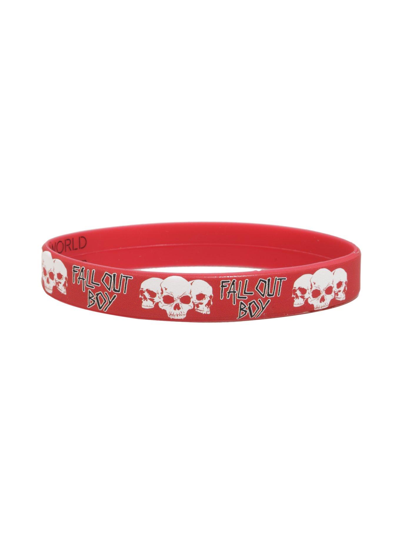 Fall Out Boy Skulls Rubber Bracelet, , hi-res