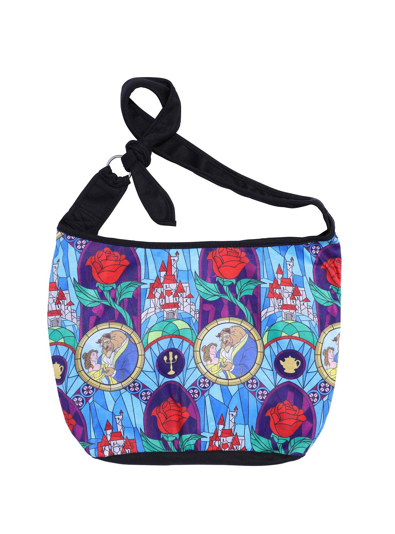 Loungefly Disney Beauty And The Beast Stained Glass Hobo Bag, , hi-res