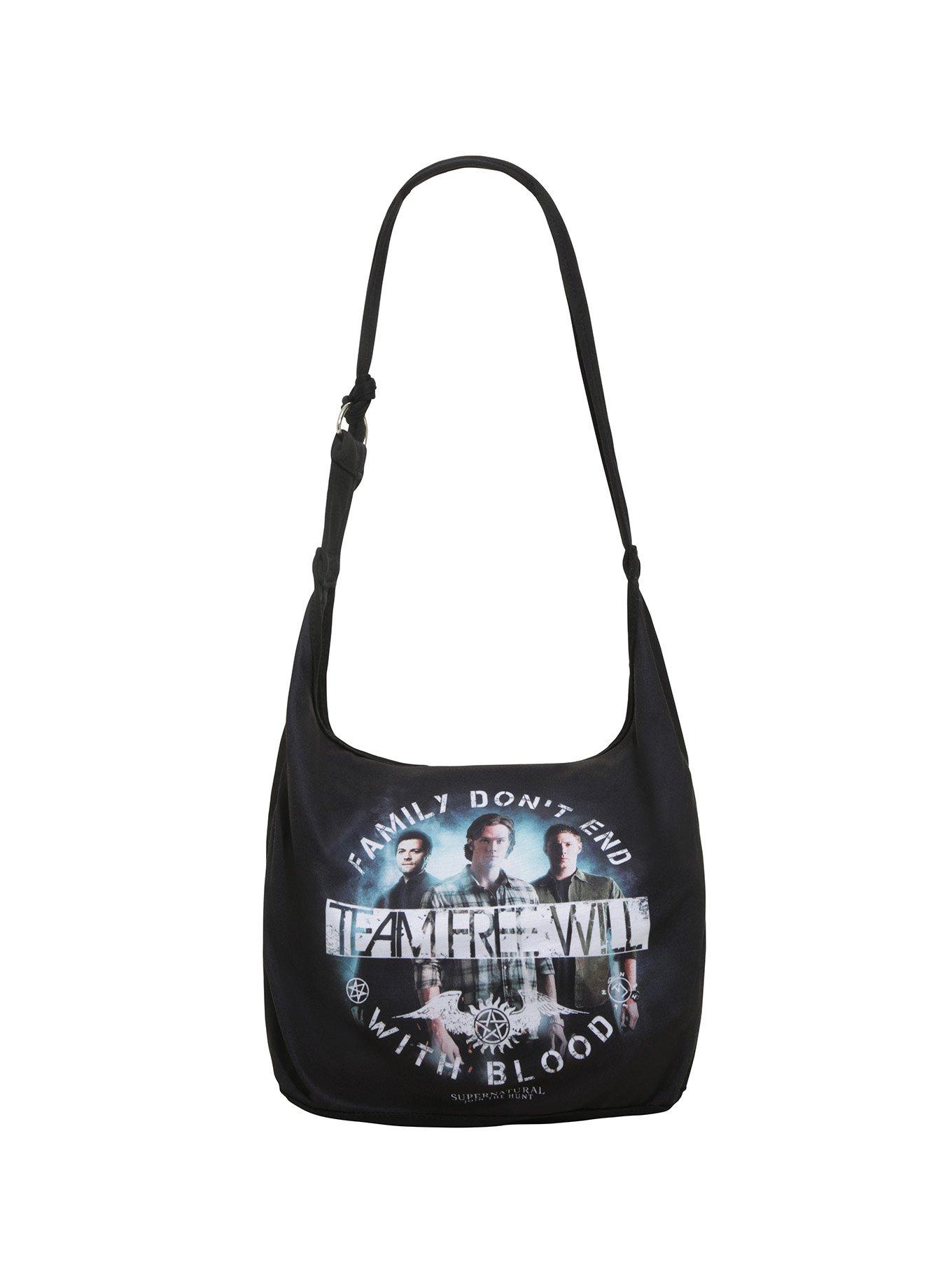 Supernatural Team Free Will Family Print Hobo Bag, , hi-res