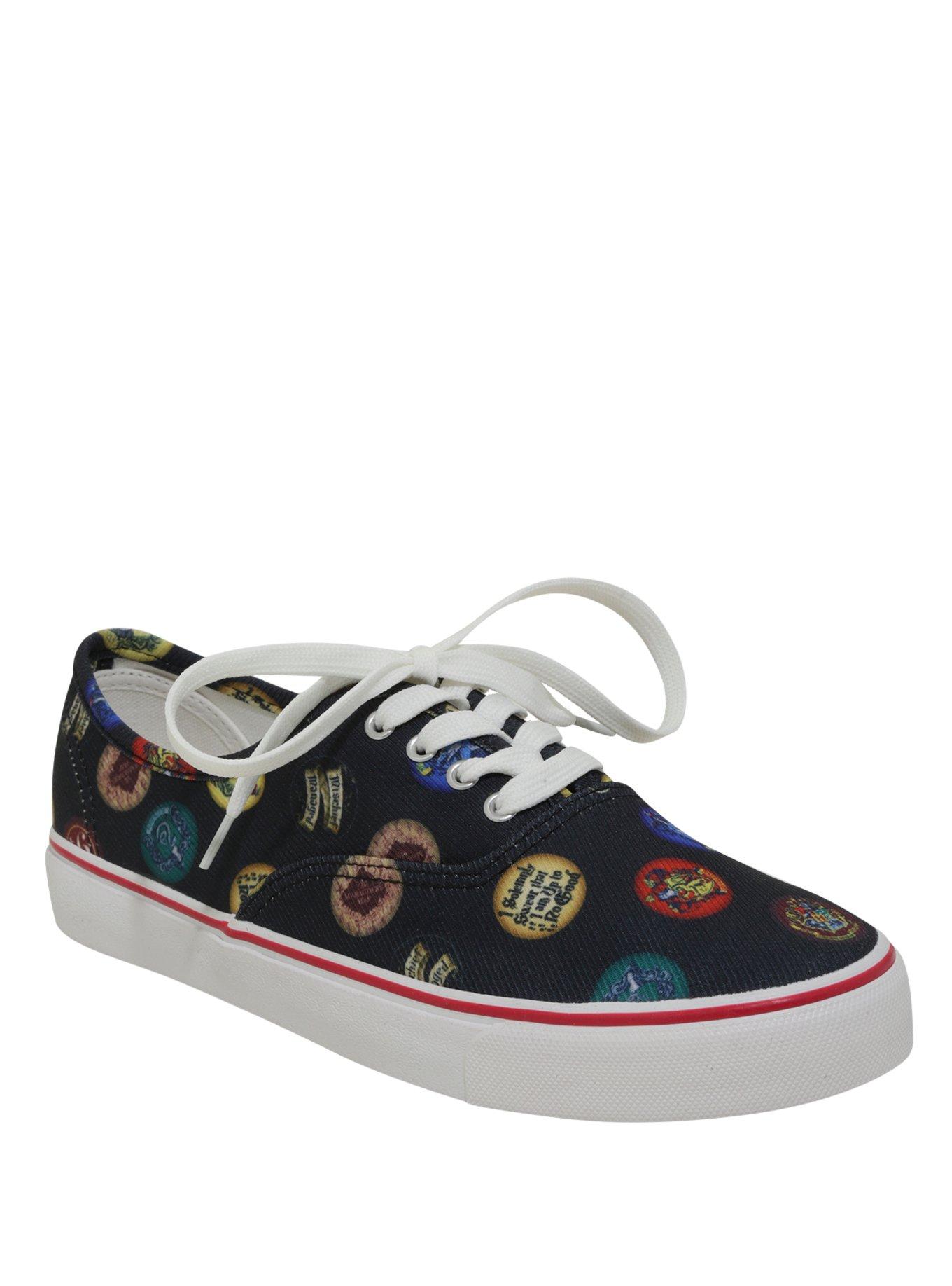 Harry Potter Crest Print Lace-Up Canvas Sneakers, MULTI, hi-res