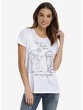 Star Wars Leia And R2-D2 Line Art Womens Tee, WHITE, hi-res