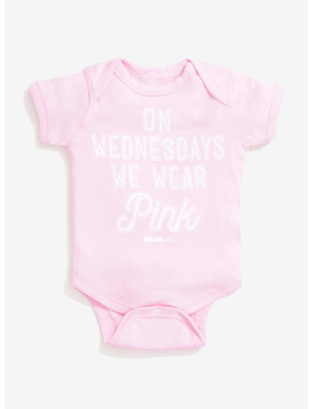 Mean Girls On Wednesdays Baby Bodysuit, PINK, hi-res