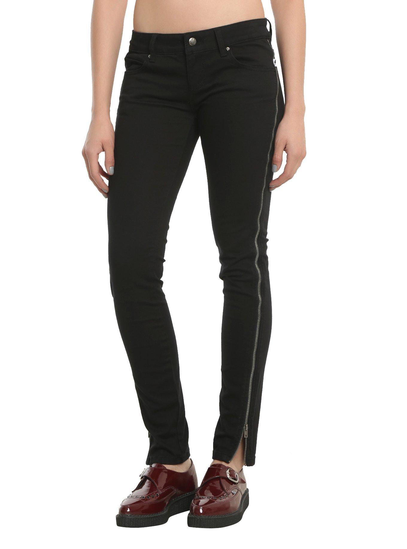 Tripp Side Zipper Black Jeans, BLACK, hi-res