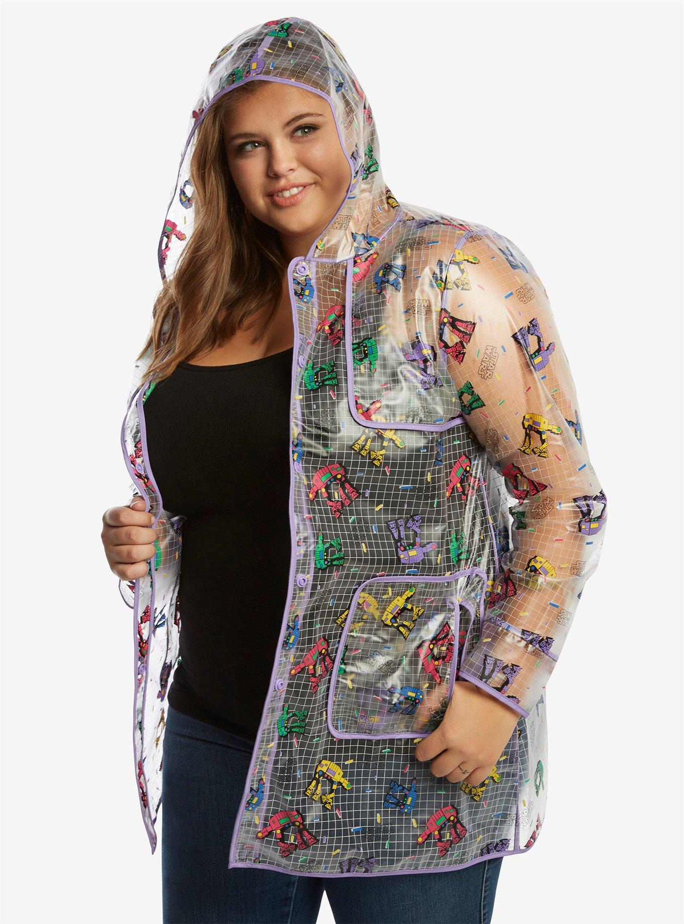 Plus size hotsell clear rain jacket