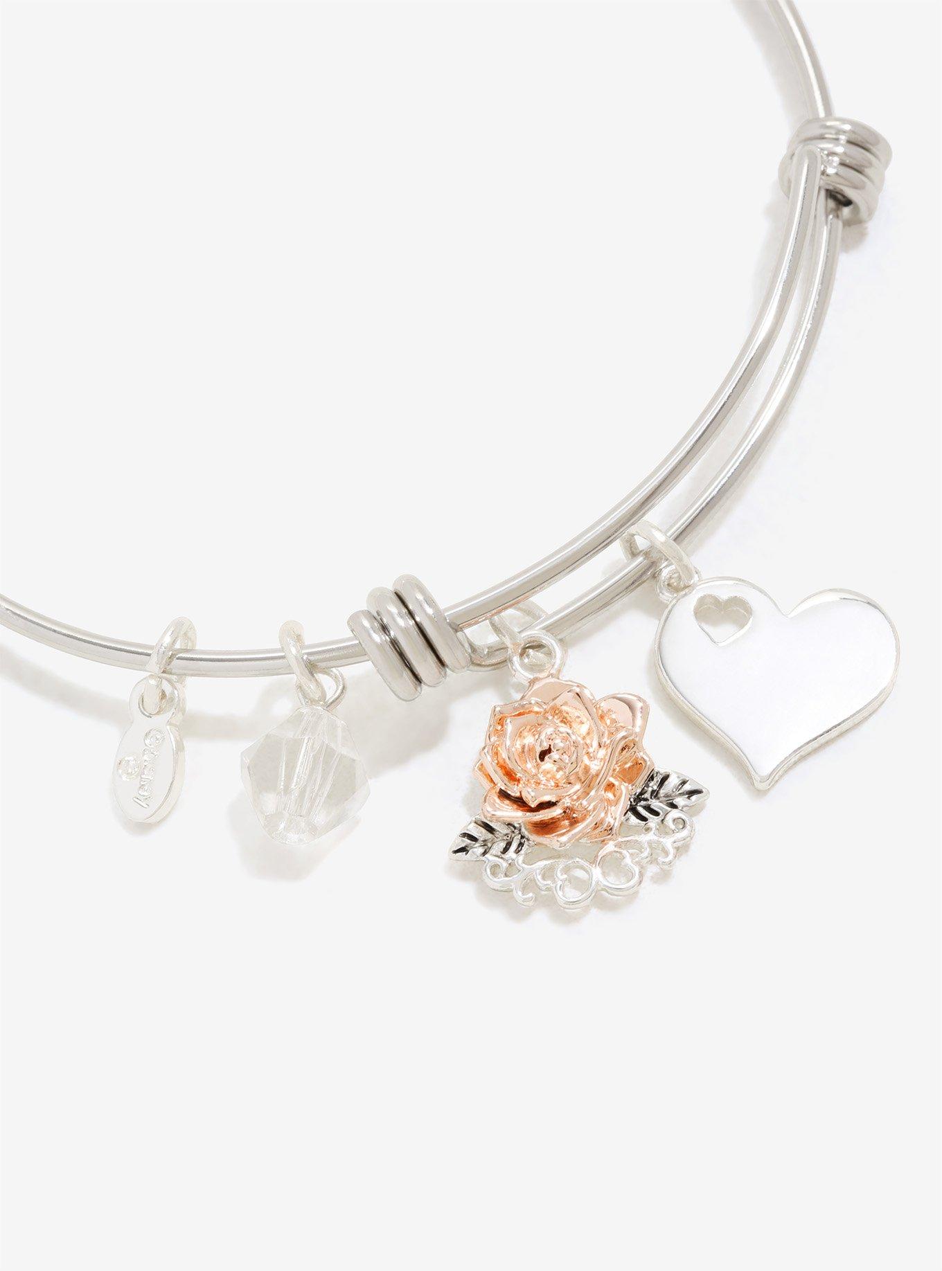 Disney Beauty And The Beast Rose Gold Bangle Bracelet, , hi-res