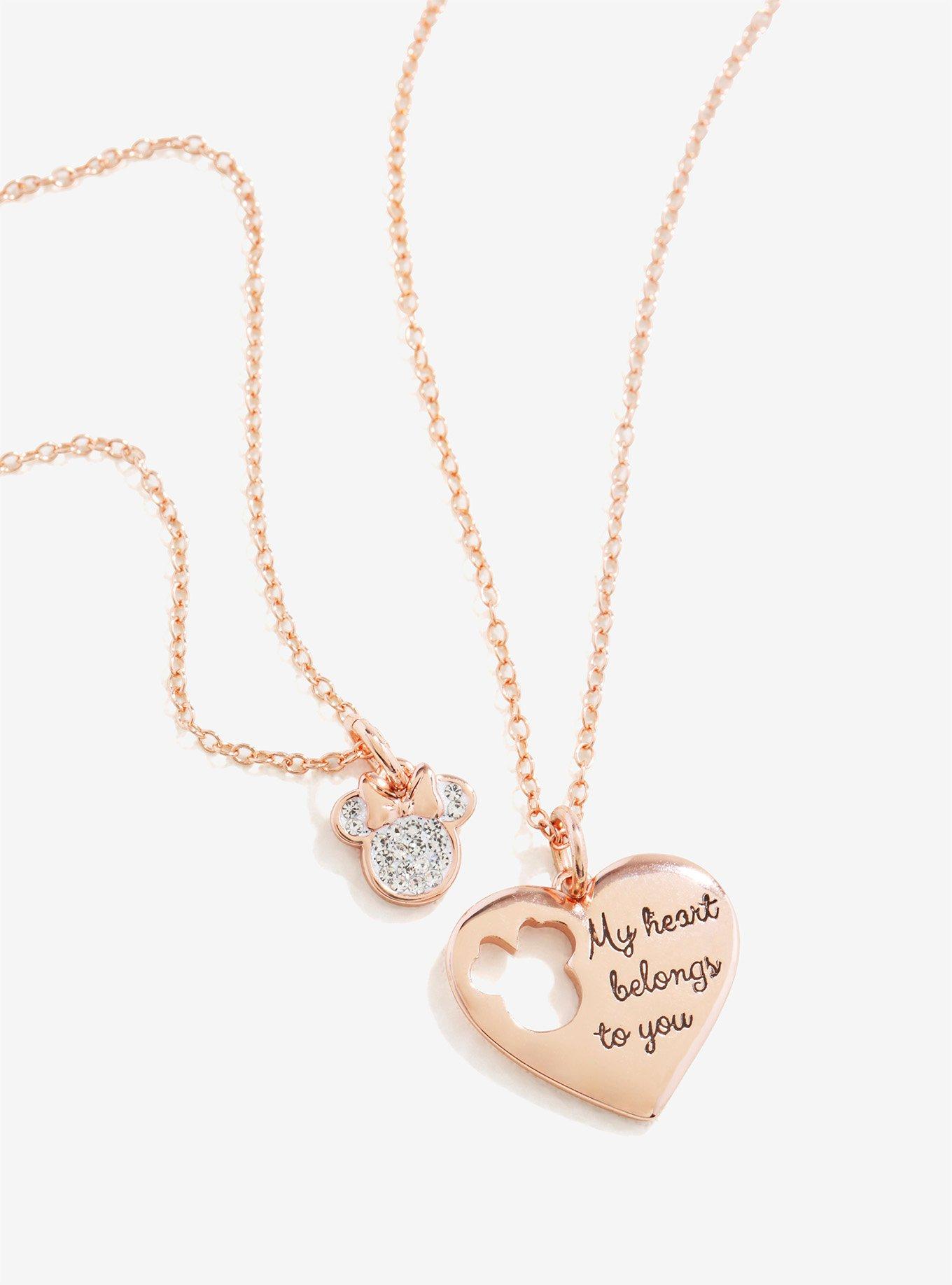 Disney Minnie Mouse Rose Gold Necklace Set, , hi-res