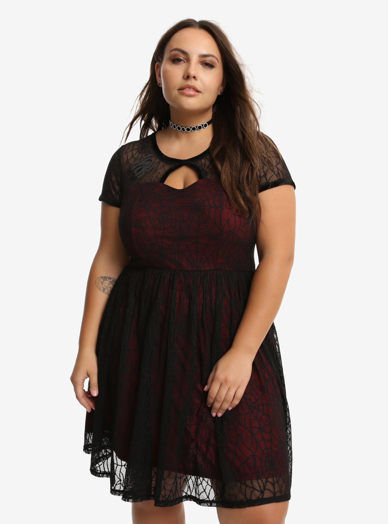 Marvel Spider-Man Mesh Dress Plus Size, BLACK, hi-res