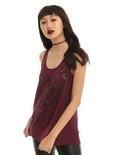 Music Glitter Treble Clef Tie-Back Girls Tank Top, RED, hi-res