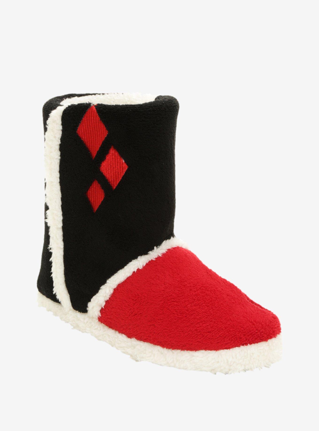 DC Comics Harley Quinn Slipper Boots, RED, hi-res