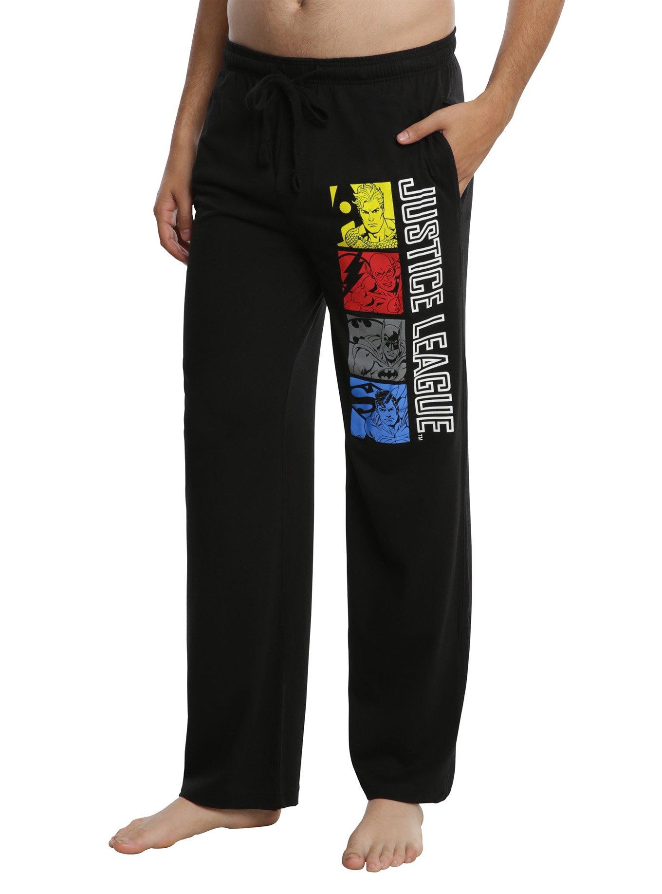 DC Justice League Team Guys Pajama Pants, BLACK, hi-res