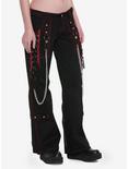 Tripp Black And Red Plaid Lace-Up Chain Pants, BLACK, hi-res