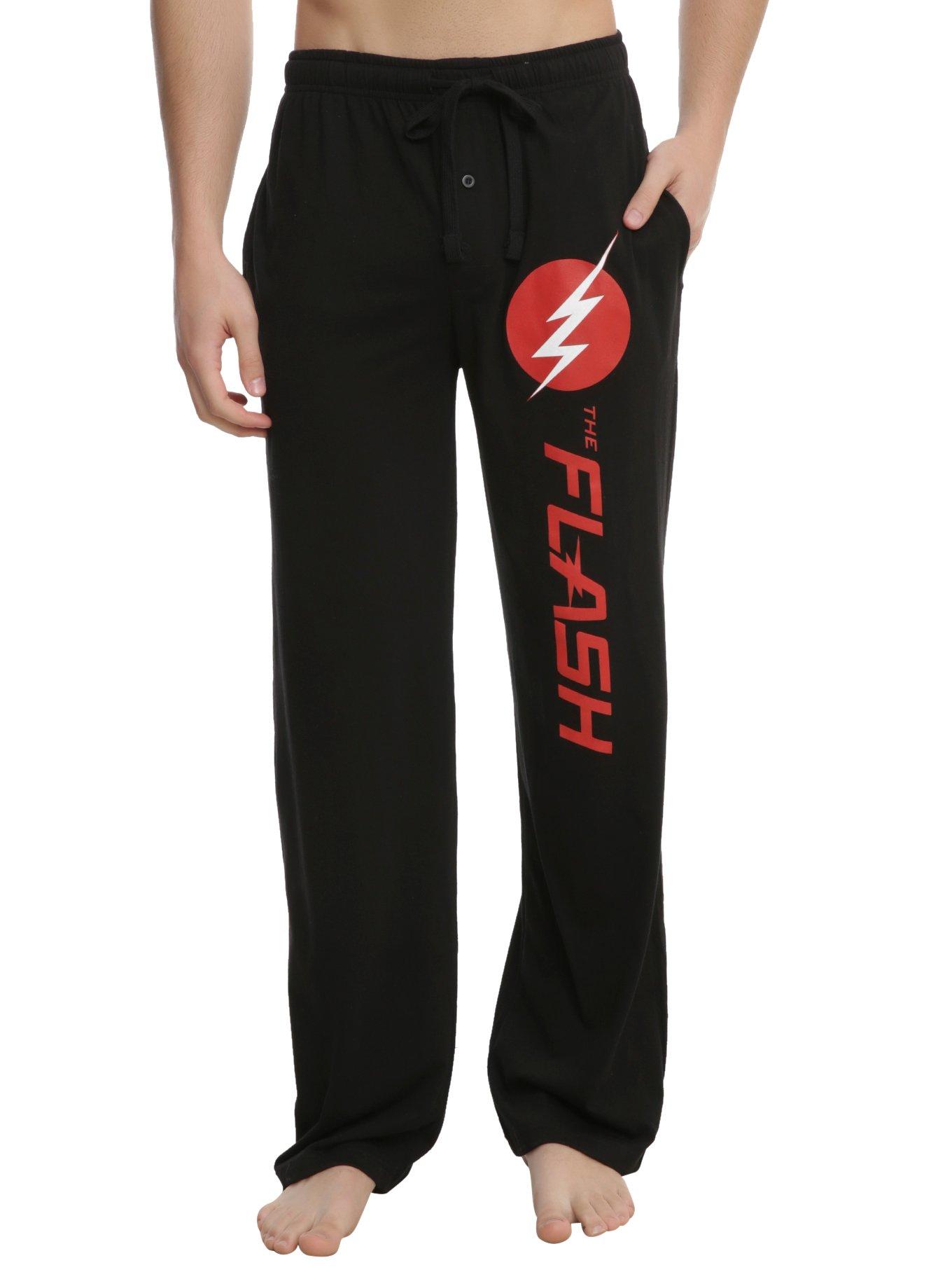 DC Comics The Flash Logo Guys Pajama Pants, BLACK, hi-res