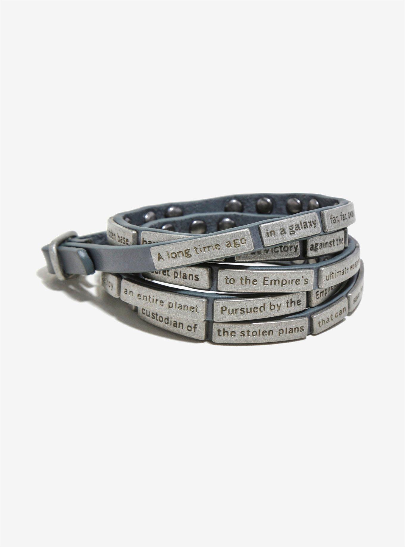 Star Wars: A New Hope Crawl Grey Leather Wrap Bracelet, , hi-res