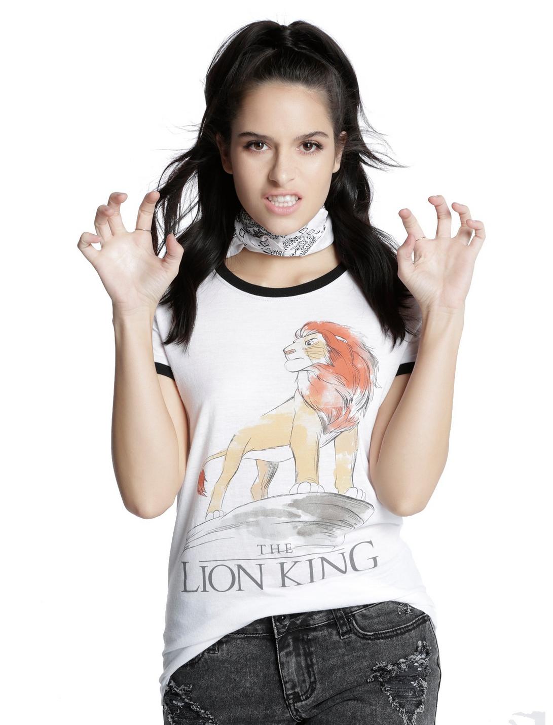 Disney The Lion King Watercolor Simba Girls Ringer T-Shirt, WHITE, hi-res