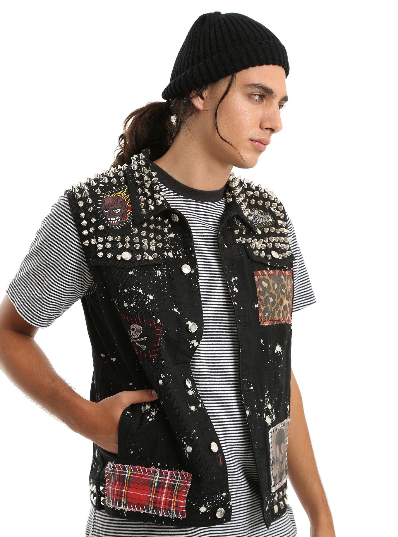 Tripp Studded Vest, BLACK, hi-res