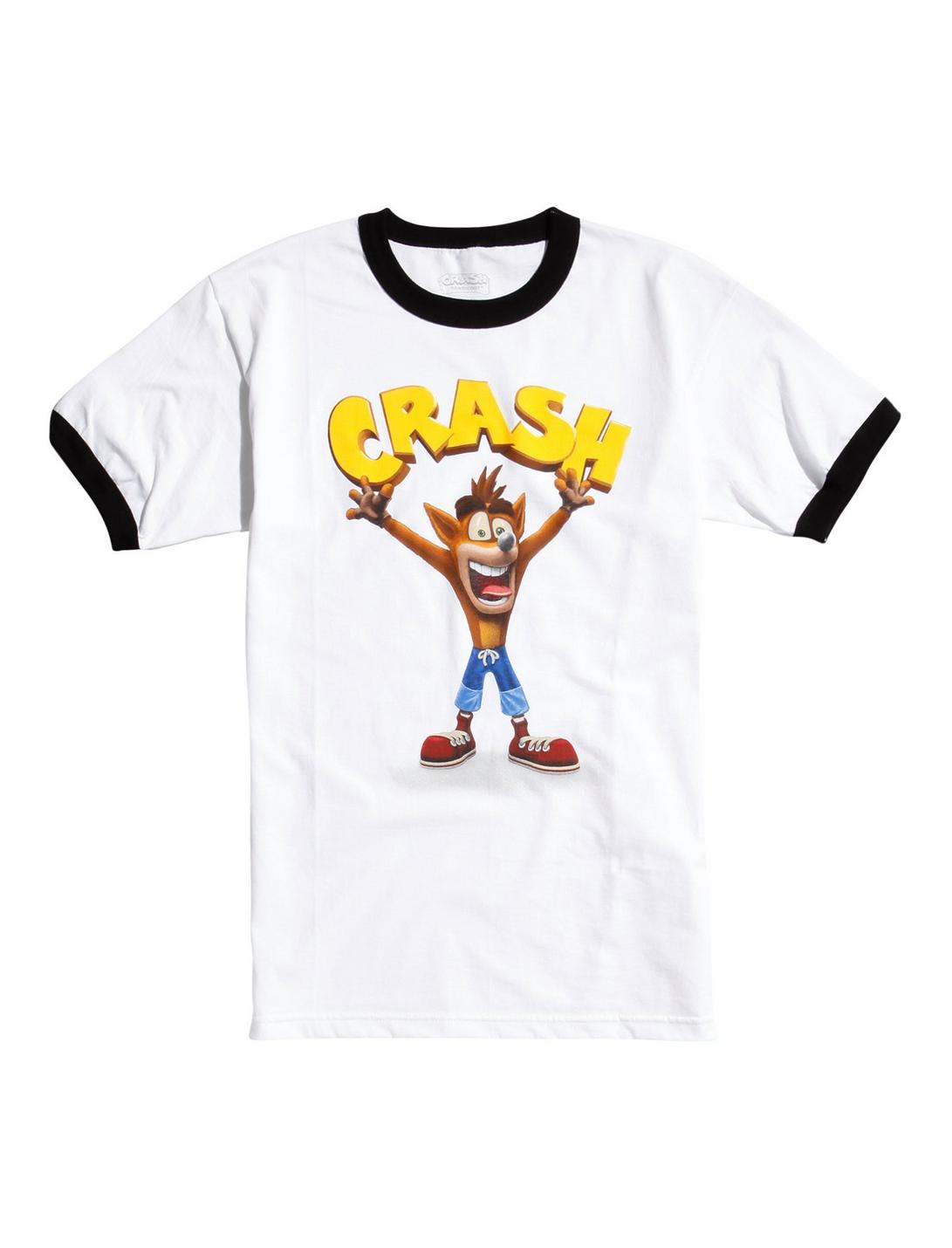 Crash Bandicoot Ringer T-Shirt, WHITE, hi-res