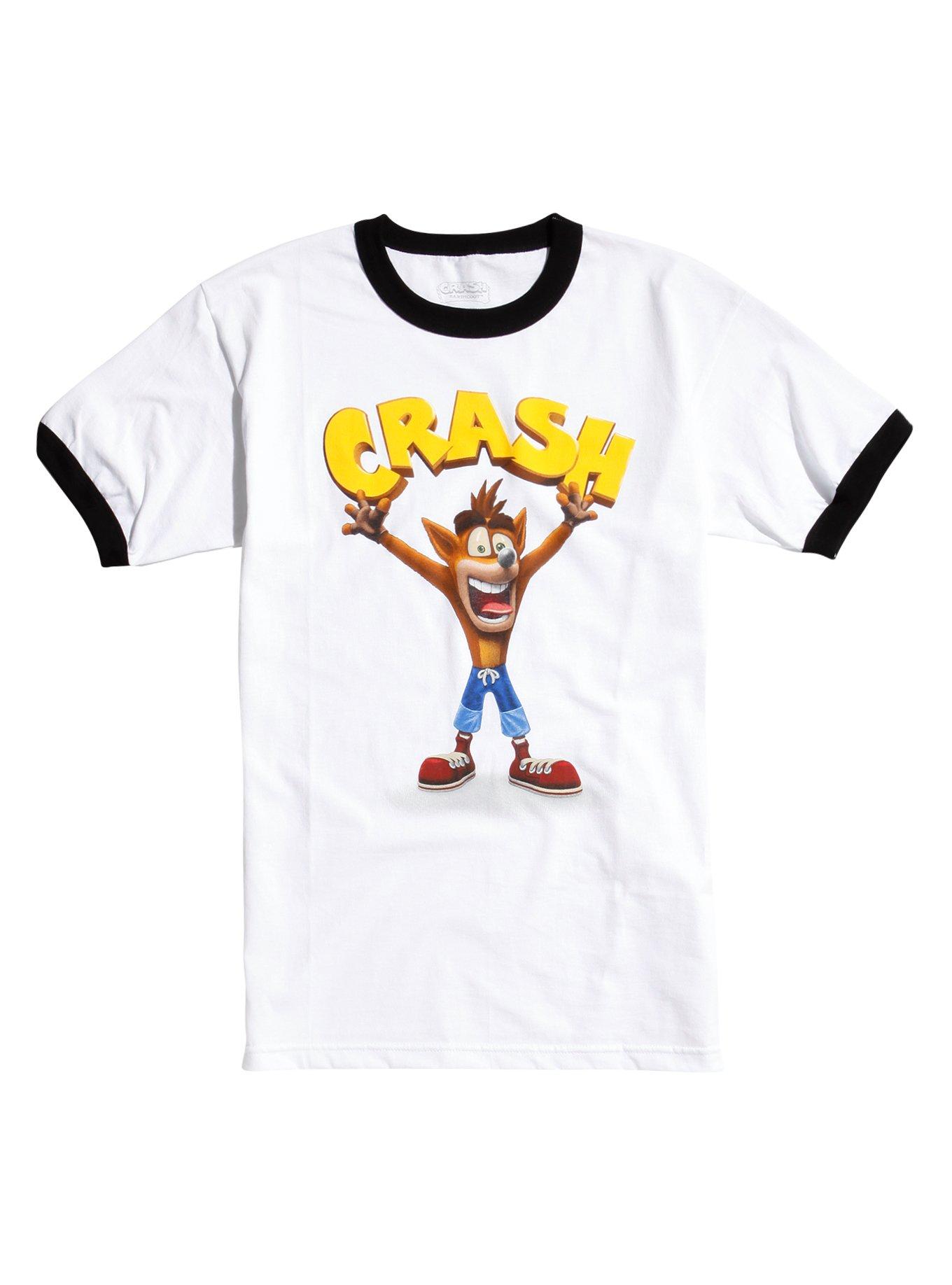 Crash Bandicoot Ringer T-Shirt, WHITE, hi-res