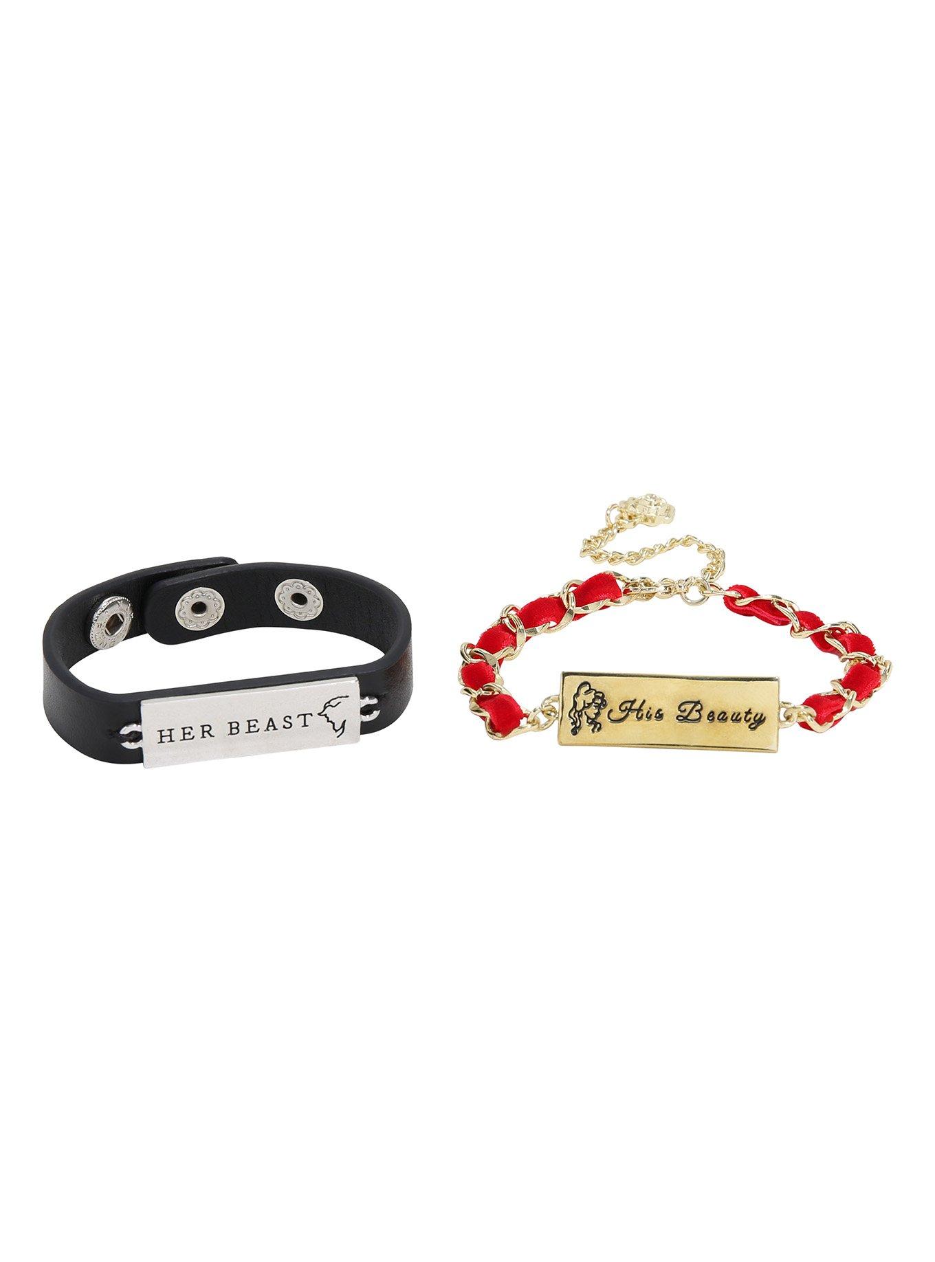 Disney Beauty And The Beast His & Her Bracelet Set, , hi-res