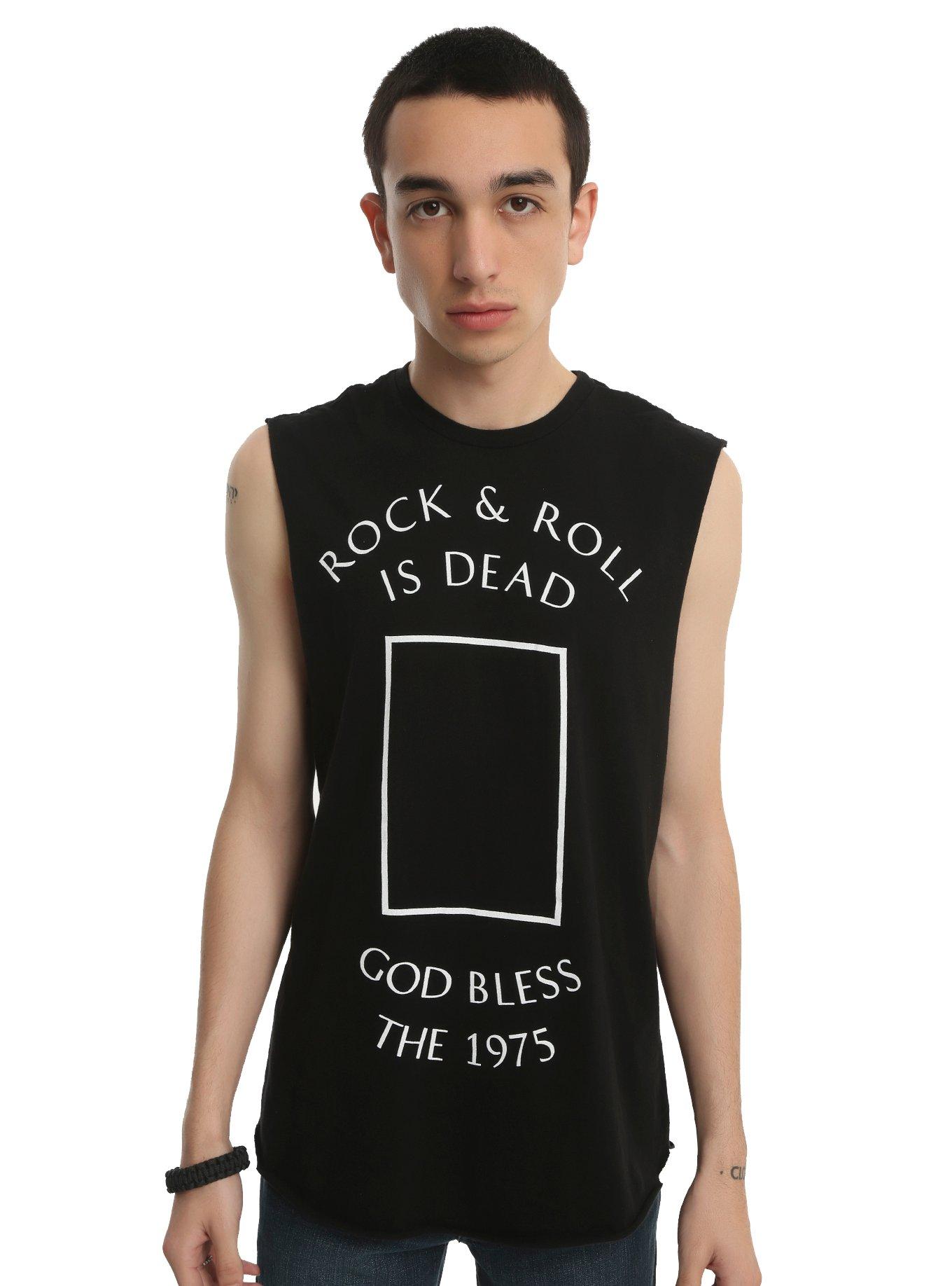 The 1975 Rock & Roll Is Dead Muscle T-Shirt, BLACK, hi-res