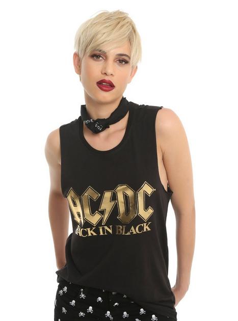 AC/DC Back In Black Gold Foil Girls Tank Top | Hot Topic