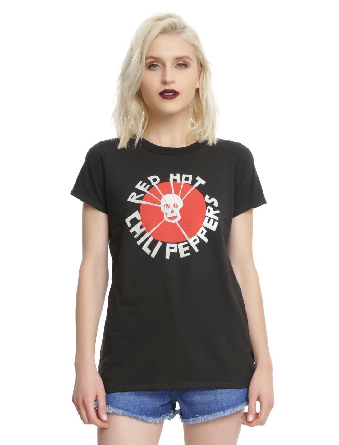 Red Hot Chili Peppers Skull Logo Girls T-Shirt, BLACK, hi-res