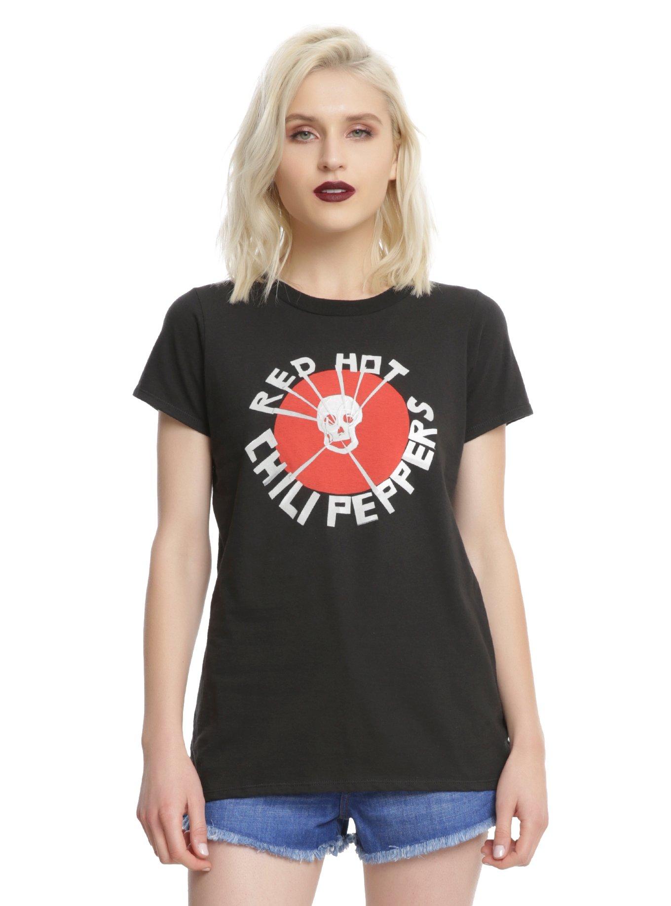 Red Hot Chili Peppers Skull Logo Girls T-Shirt, BLACK, hi-res