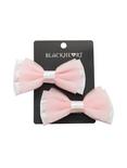 Blackheart Pink Iridescent Mesh Hair Bow Set, , hi-res