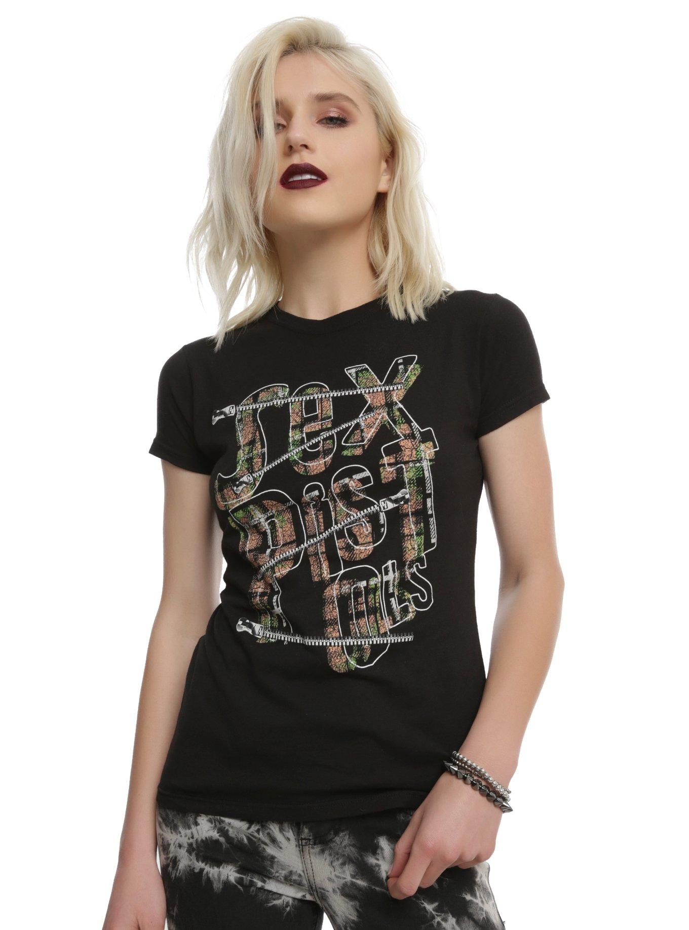 Sex Pistols Plaid Zipper T-Shirt, BLACK, hi-res
