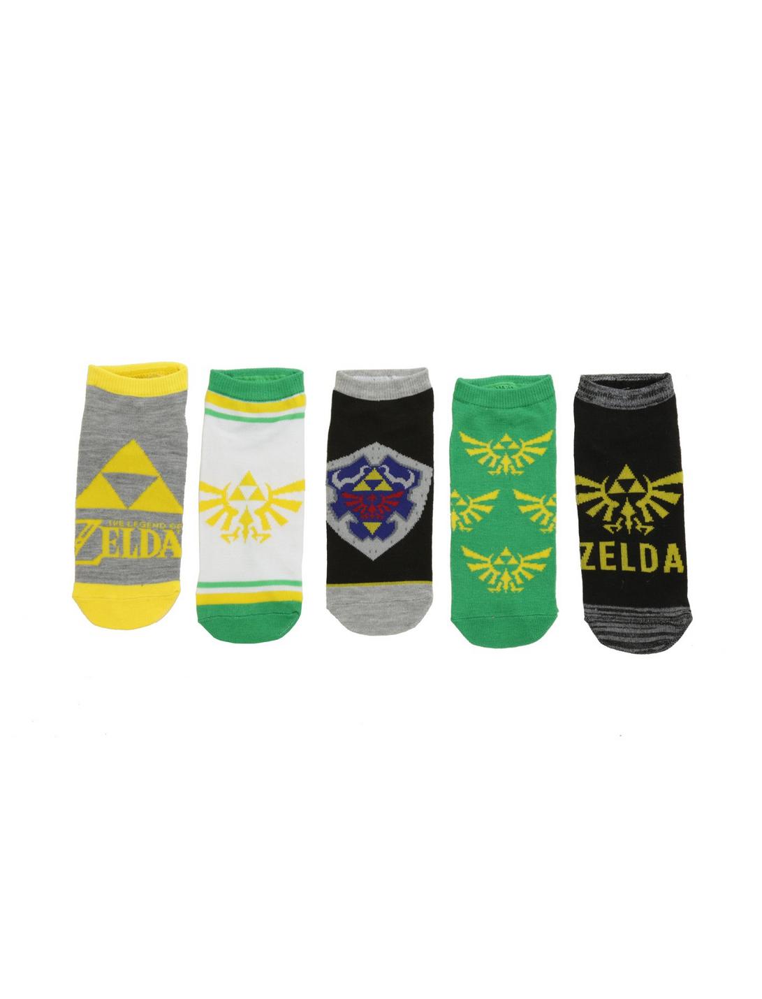The Legend Of Zelda Triforce No-Show Socks 5 Pair, , hi-res