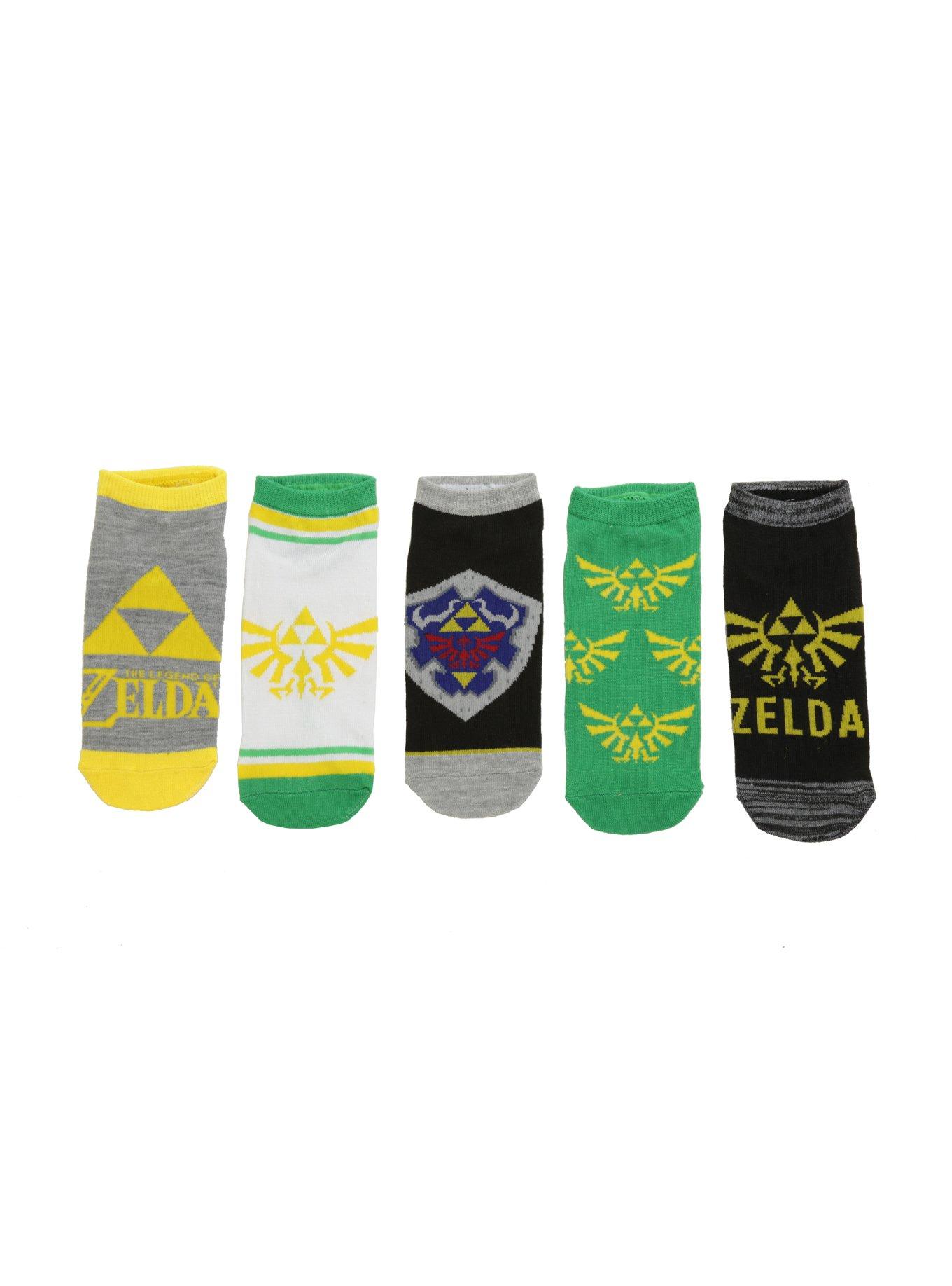 The Legend Of Zelda Triforce No-Show Socks 5 Pair, , hi-res