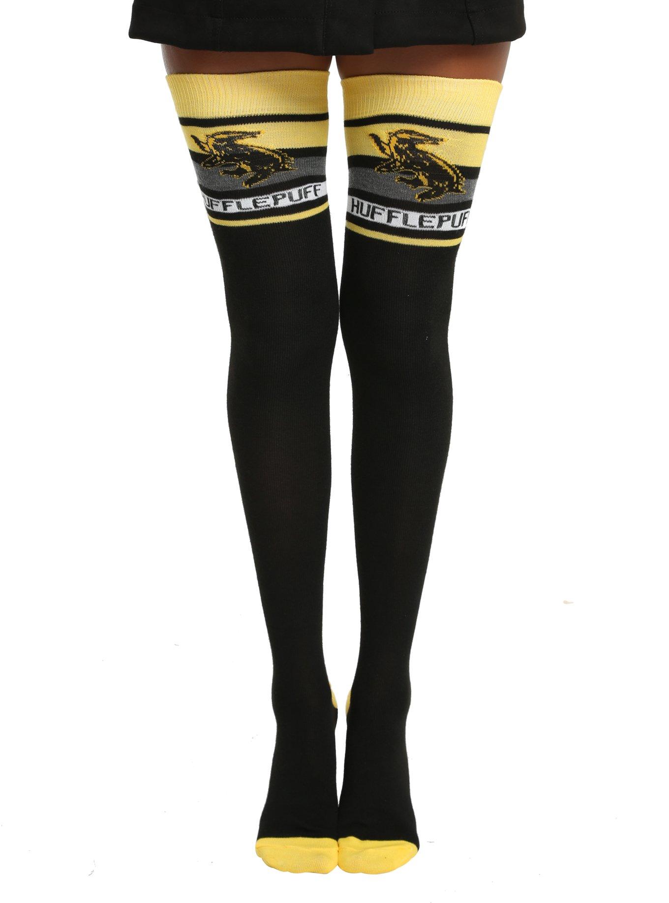 Harry Potter Hogwarts Hufflepuff Varsity Over-The-Knee Socks, , hi-res