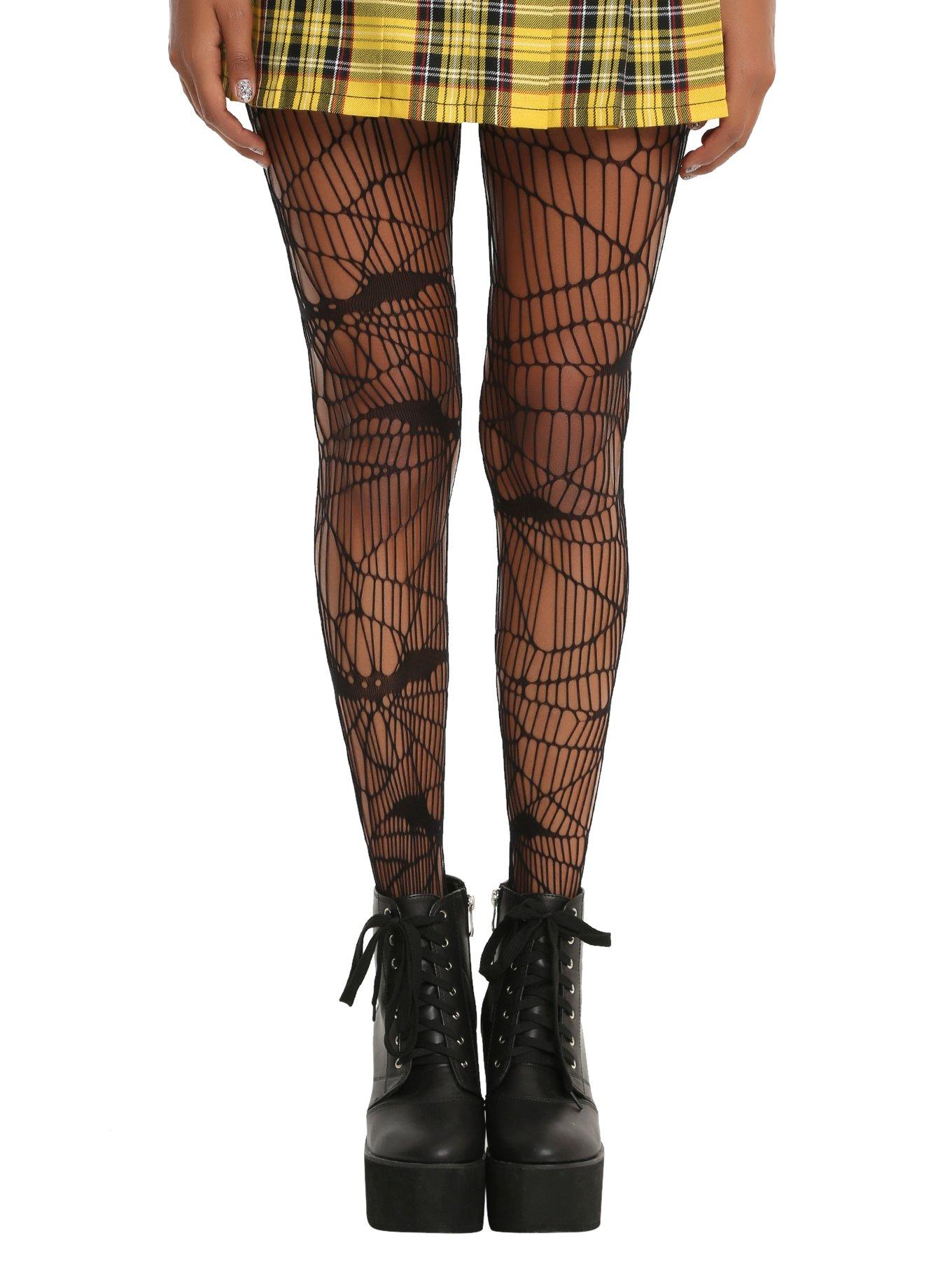 Blackheart Black Bat Web Net Tights