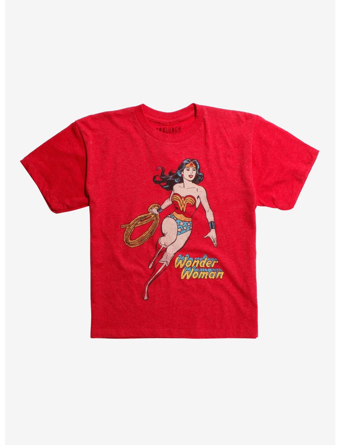 DC Comics Wonder Woman Youth Lasso Tee, RED, hi-res