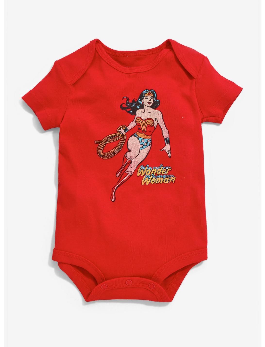 DC Comics Wonder Woman Lasso Baby Bodysuit, RED, hi-res
