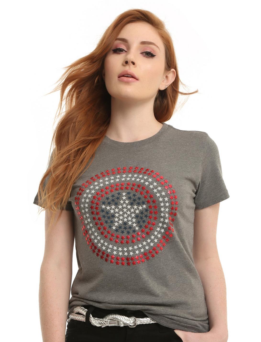 Marvel Captain America Star Studded Logo T-Shirt, BLUE, hi-res